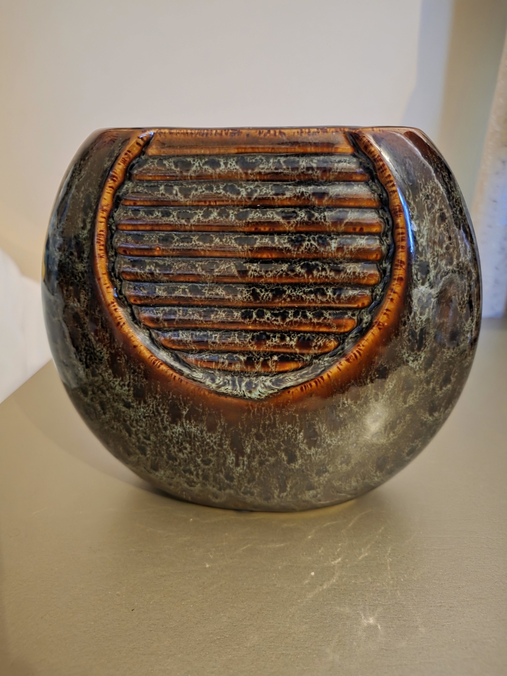 Decorative Ceramic Sculpture in Brown and Black